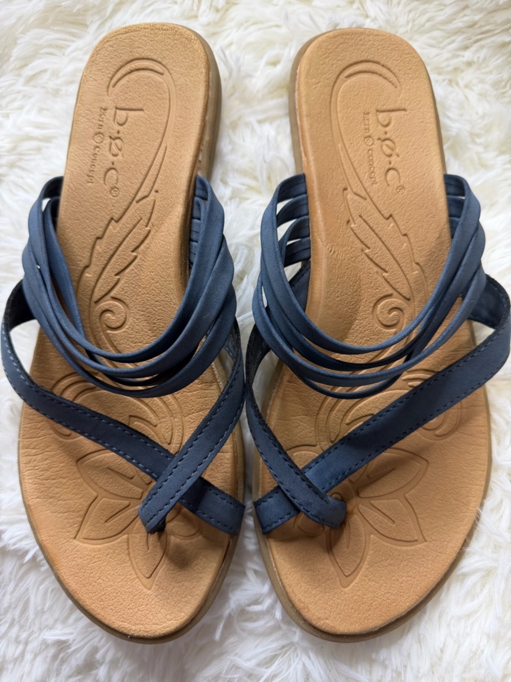 b.o.c. Born Blue Women's Strappy Slide Sandals size 9M - Picture 4 of 7